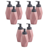 Kuber Industries Liquid Soap Dispenser | Handwash Soap Dispenser | Soap Dispenser for Wash Basin | Shampoo Dispenser Bottle | Bathroom Dispenser Bottle | 9 Piece | Pack of 3 | 400 ml | JY00014 | Pink